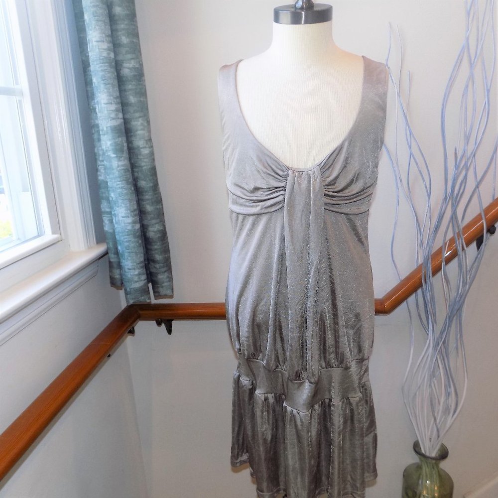 NWT MISOPE Pewter Long Top Waistband w/ Peplum